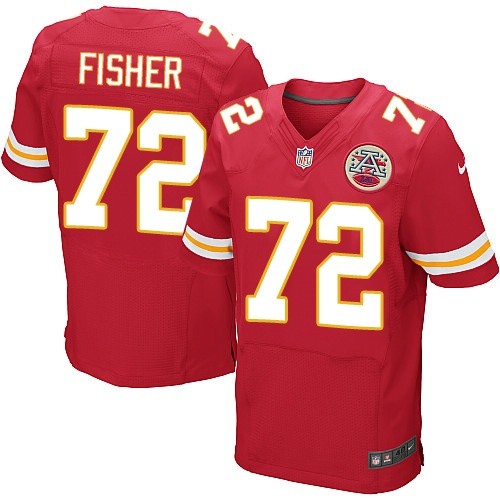 Men's Elite Eric Fisher Nike Jersey Red Home - #72 NFL Kansas City Chiefs
